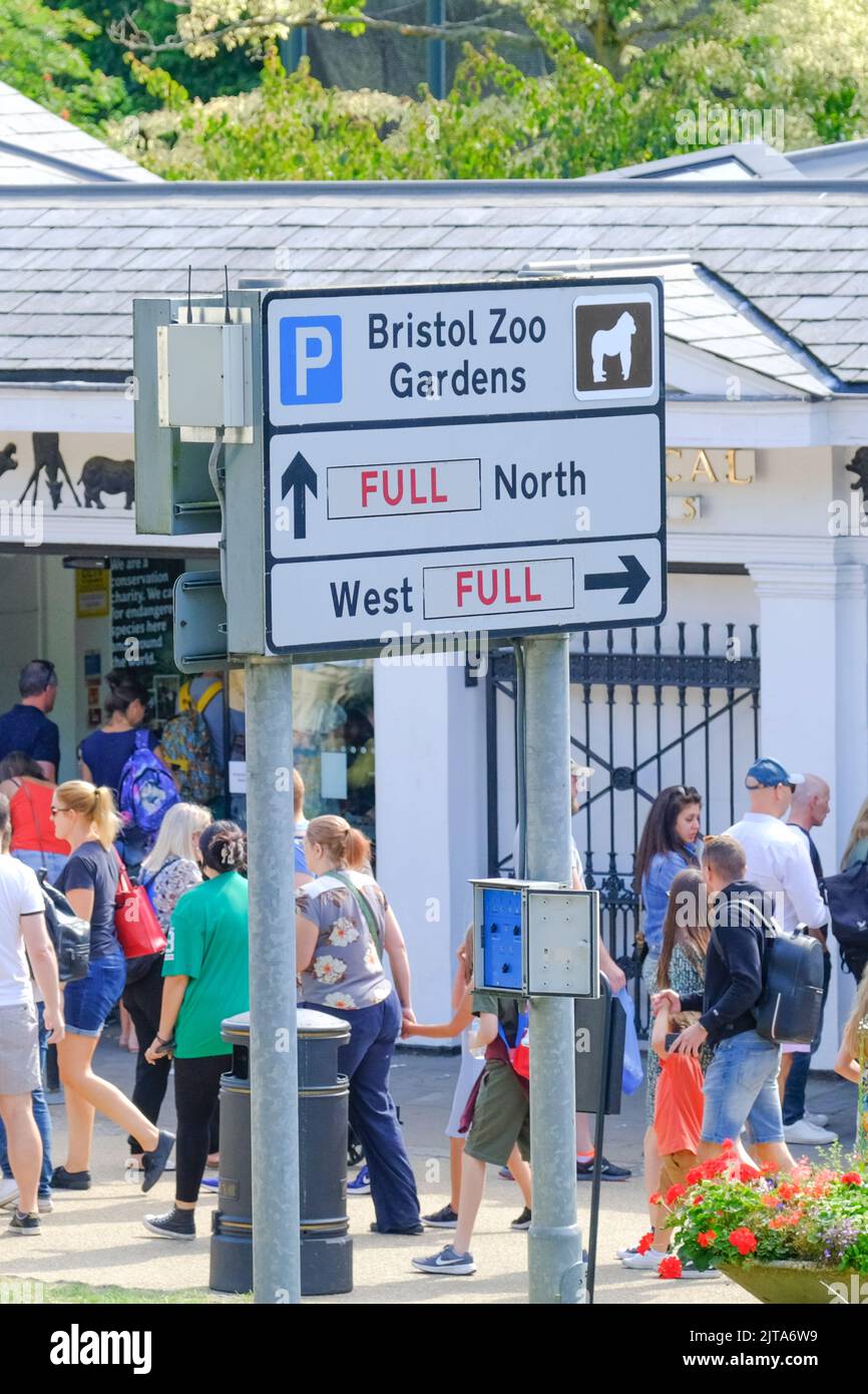 Bristol, UK. 29th Aug, 2020. Big crowd waiting to get into Bristol Zoo. The Zoo is closing its Clifton site on Sept 3rd, so after 186 years, this is the last Bank Holiday trip to the Zoo's Clifton site. The Zoo has taken the difficult decision to transfer to its South Gloucester site “Wild Place” to safeguard the future of its conservation work. Credit: JMF News/Alamy Live News Stock Photo