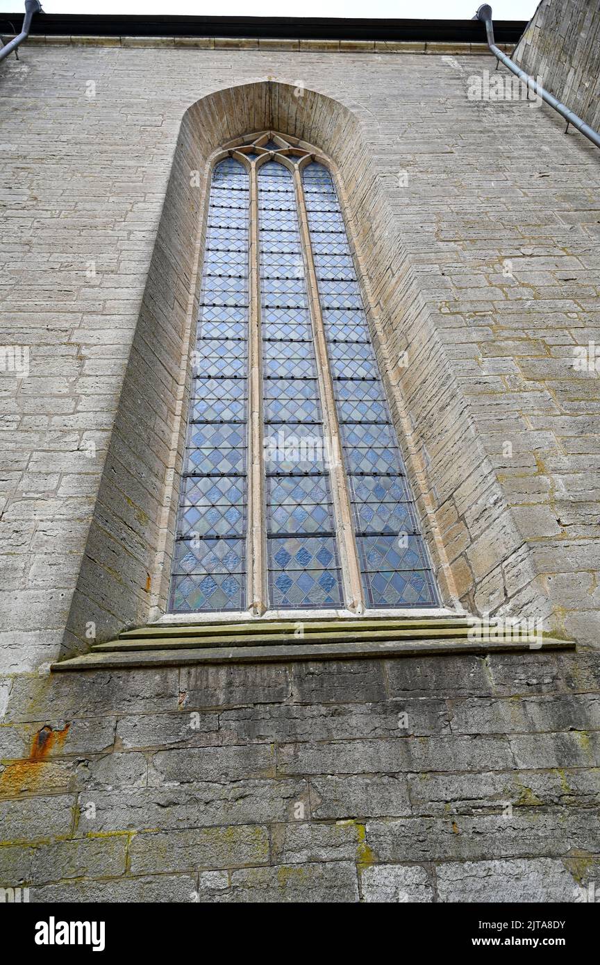 High window on old historical Vadstena abbey Vadstena Sweden Stock Photo