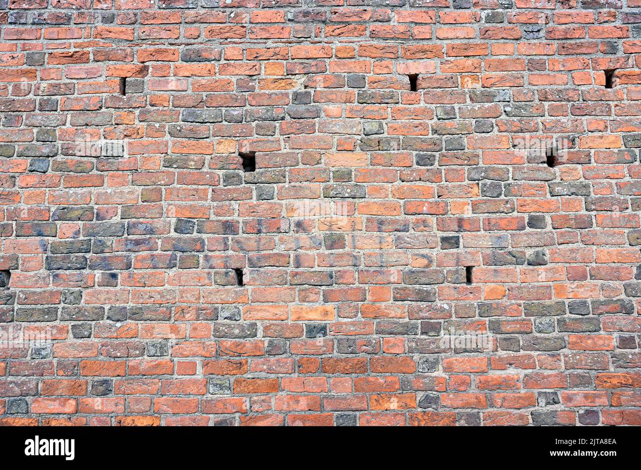 bricked outer wall around Vadstena monastery Sweden Stock Photo