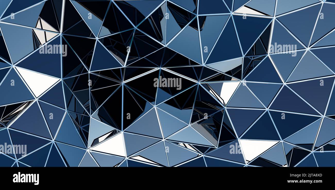 Abstract simple triangulated wireframe background. 3d render Stock Photo