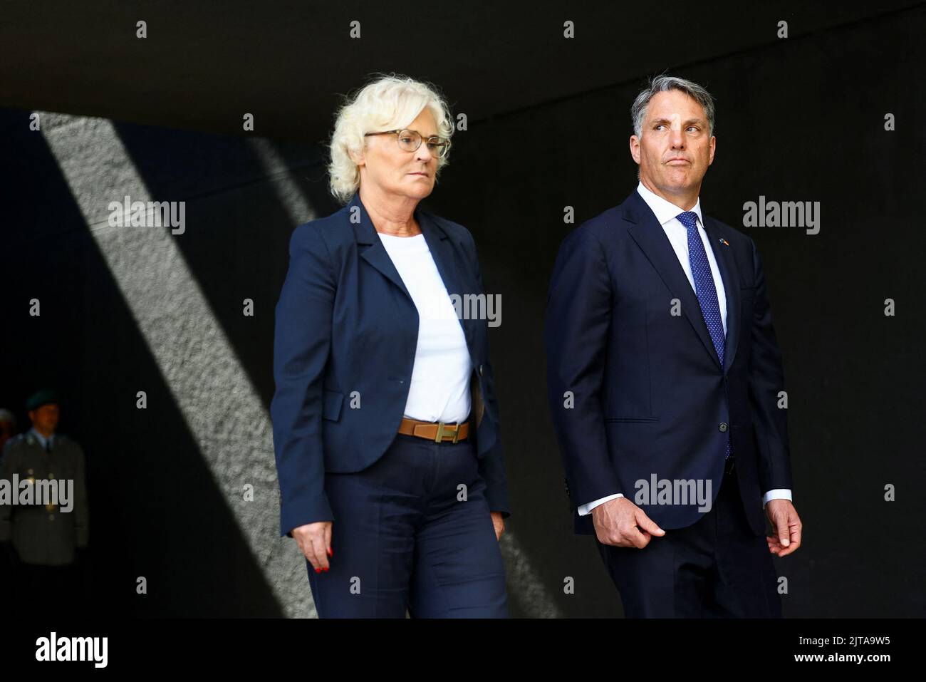 German Defence Minister Christine Lambrecht receives Australian Defence Minister Richard Marles in Berlin, Germany August 29, 2022. REUTERS/Lisi Niesner Stock Photo