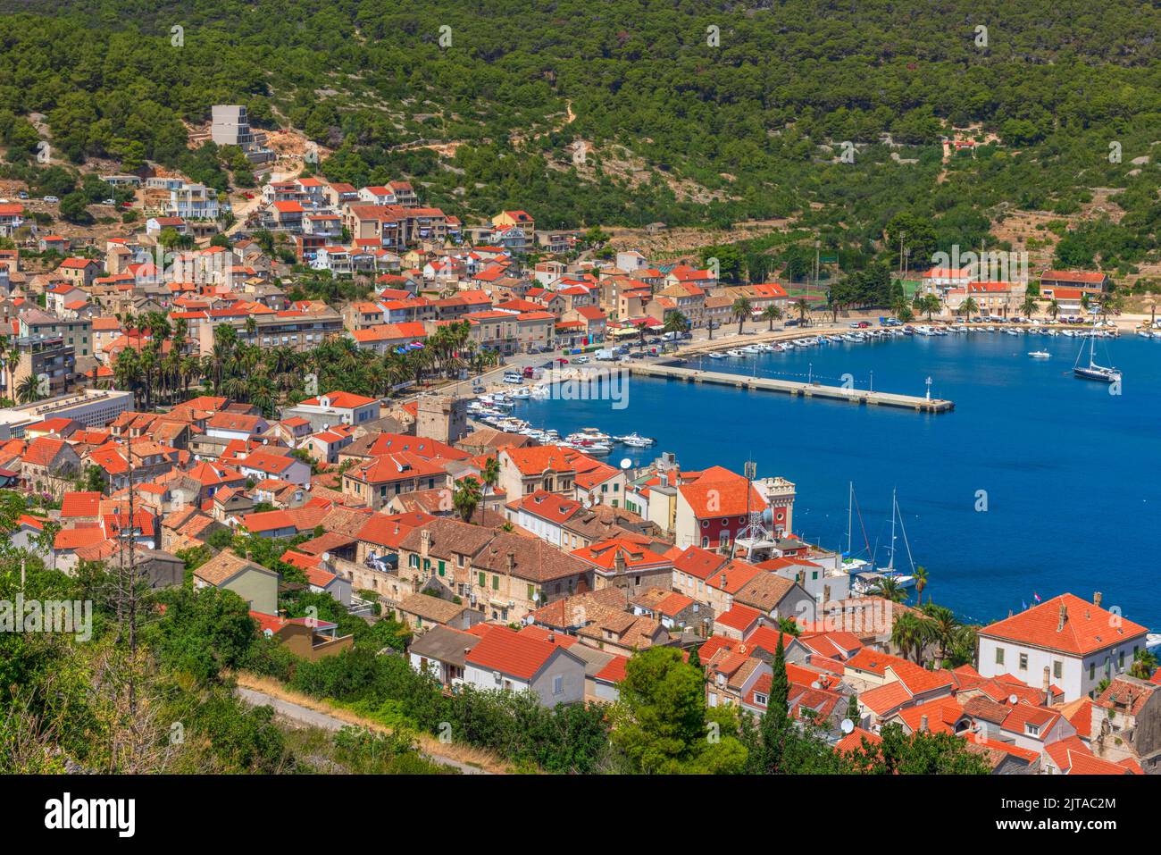 Vis town, Island of Vis, Dalmatia, Croatia Stock Photo