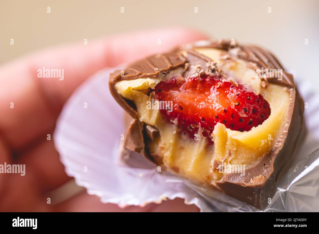 Strawberry Bonbon In Close Up Photo Brazilian Sweet Brazilian Dessert