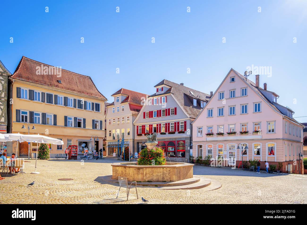 Market place in Vaihingen an der Enz, Baden Wuerttemberg, Germany Stock Photo