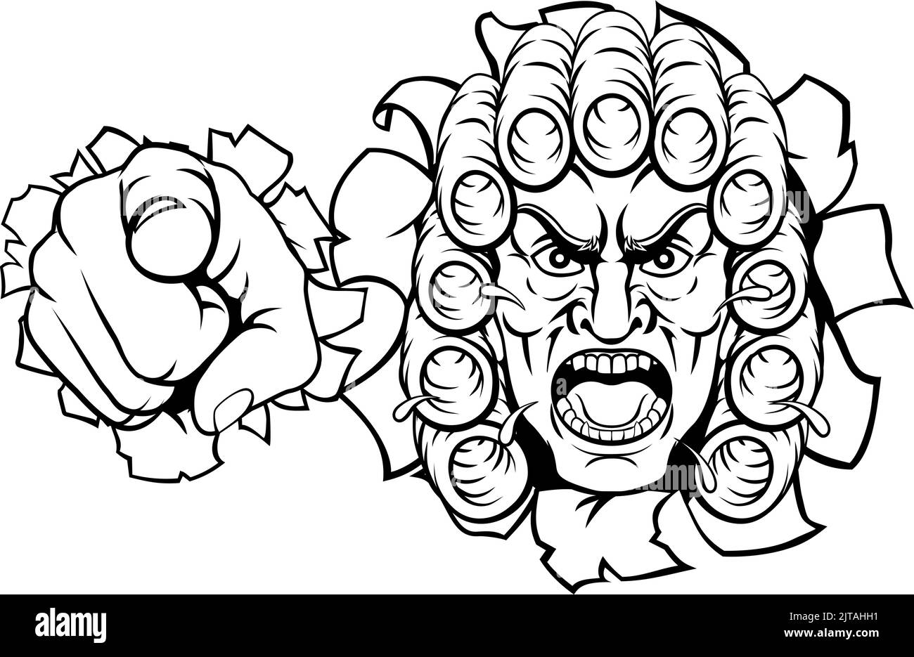 Angry Judge Cartoon Character Stock Vector