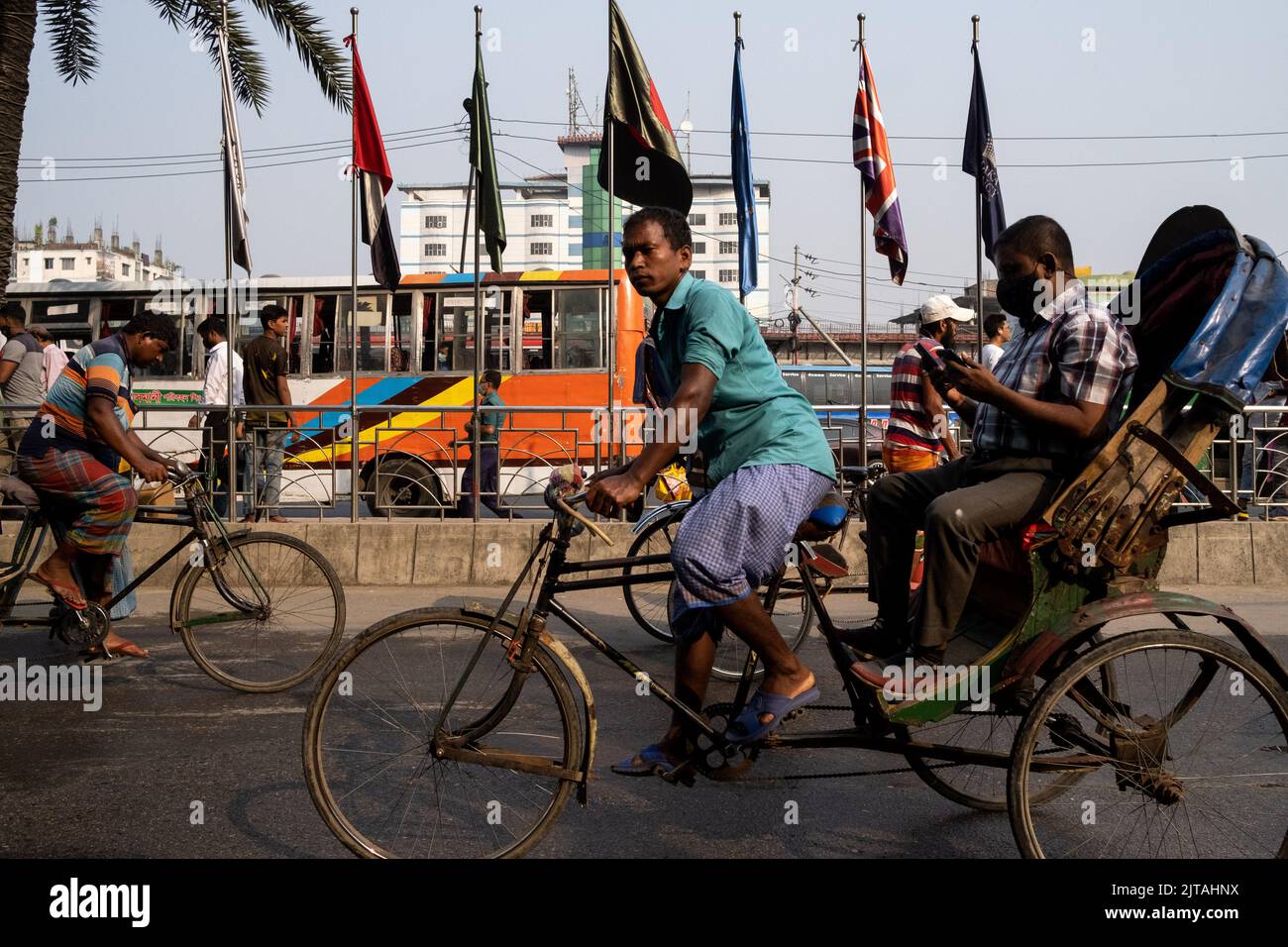 Bangladesh, Dhaka, November 2021. Illustration of daily life in the ...