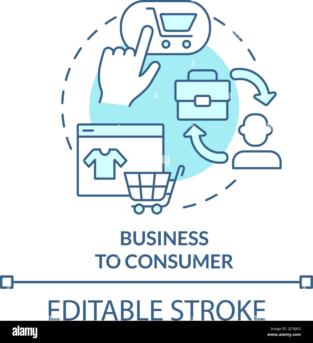 Business to consumer turquoise concept icon Stock Vector Image & Art ...