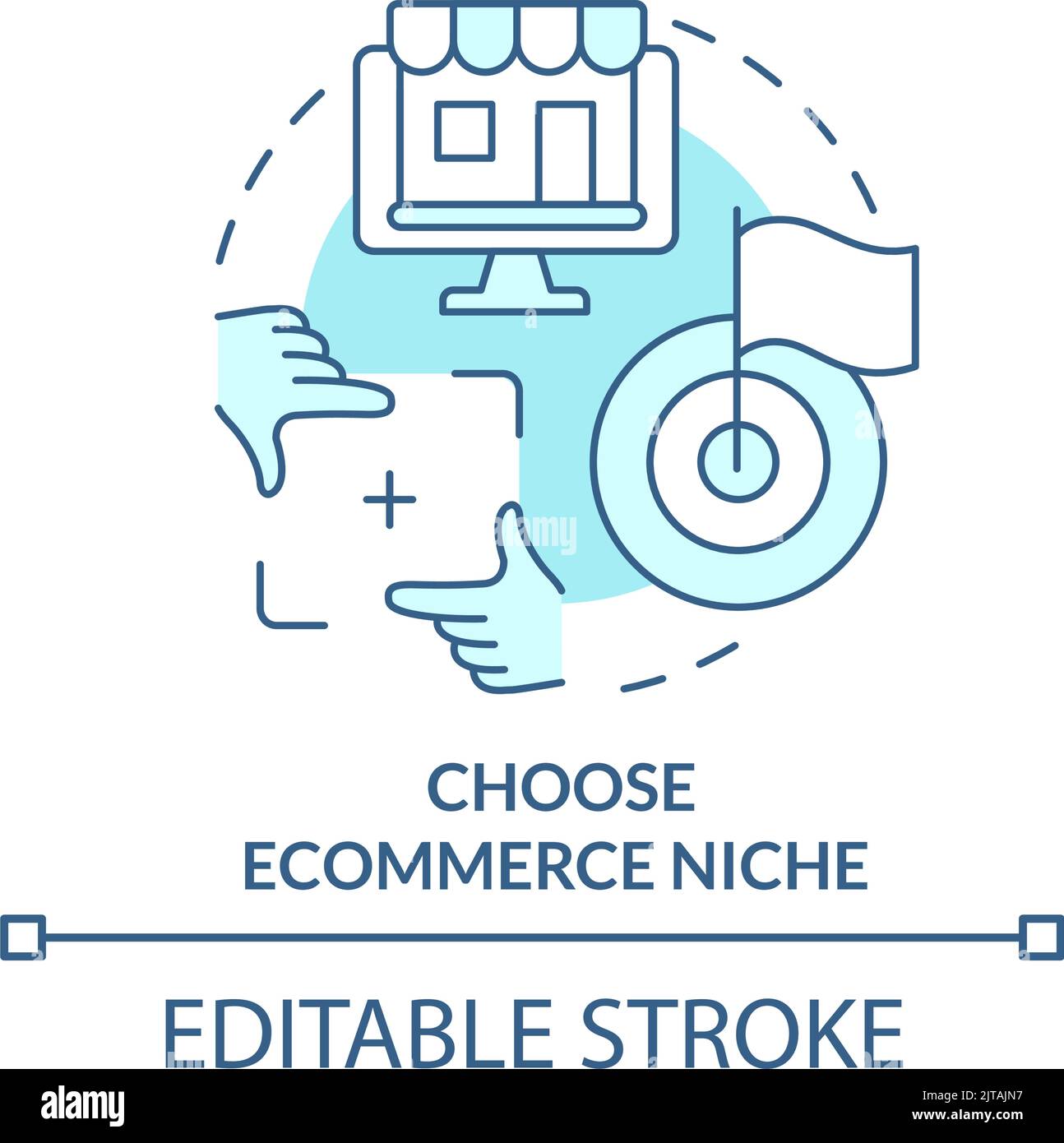 Choose ecommerce niche turquoise concept icon Stock Vector