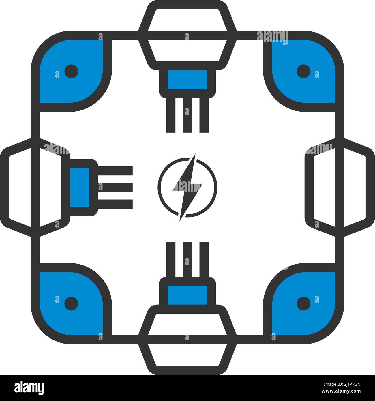 Electrical Junction Box Icon. Editable Bold Outline With Color Fill