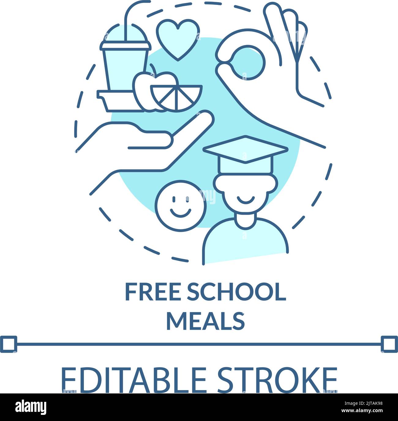 Free school meals turquoise concept icon stock vector image art alamy