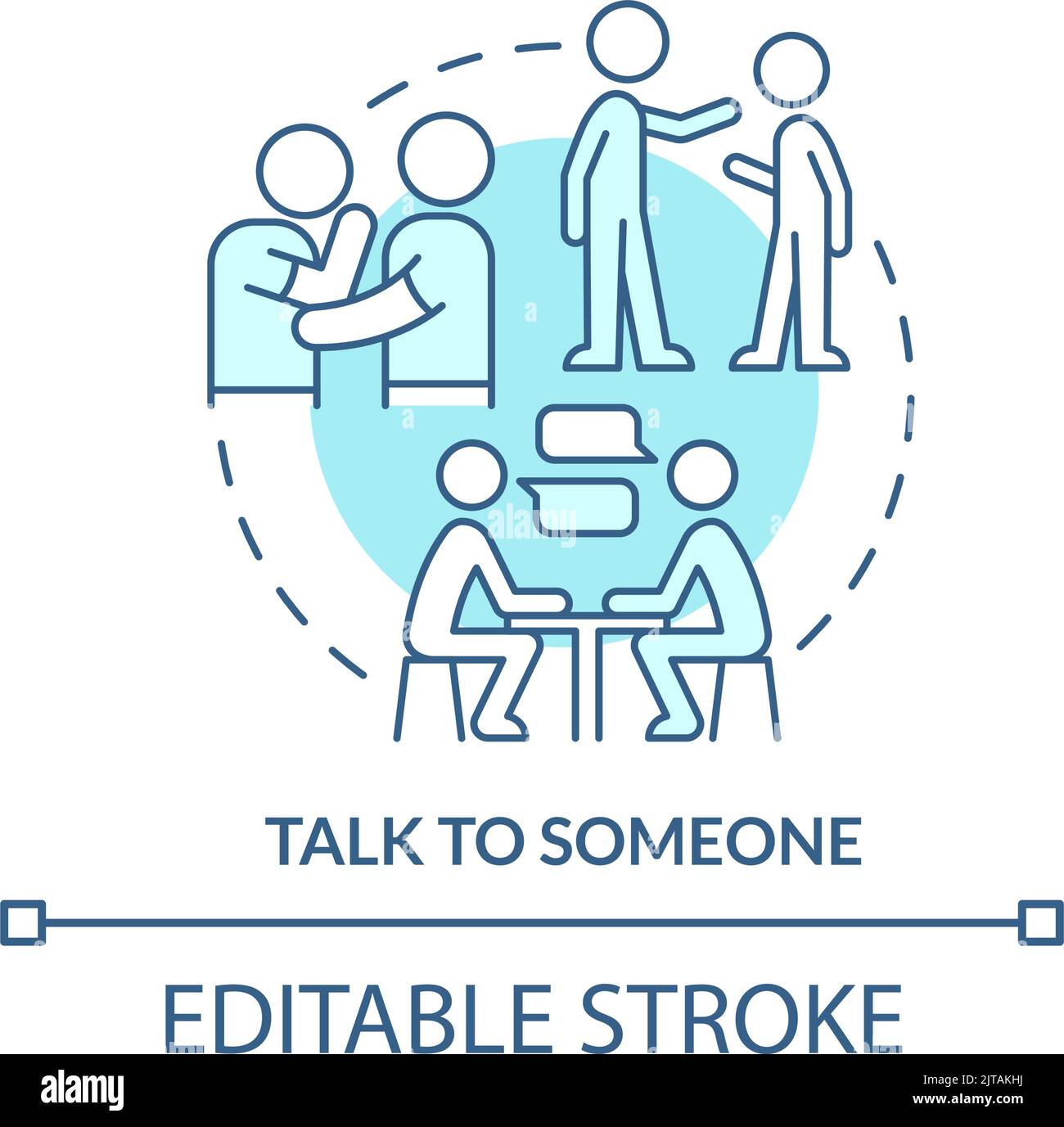 Talk to someone turquoise concept icon Stock Vector
