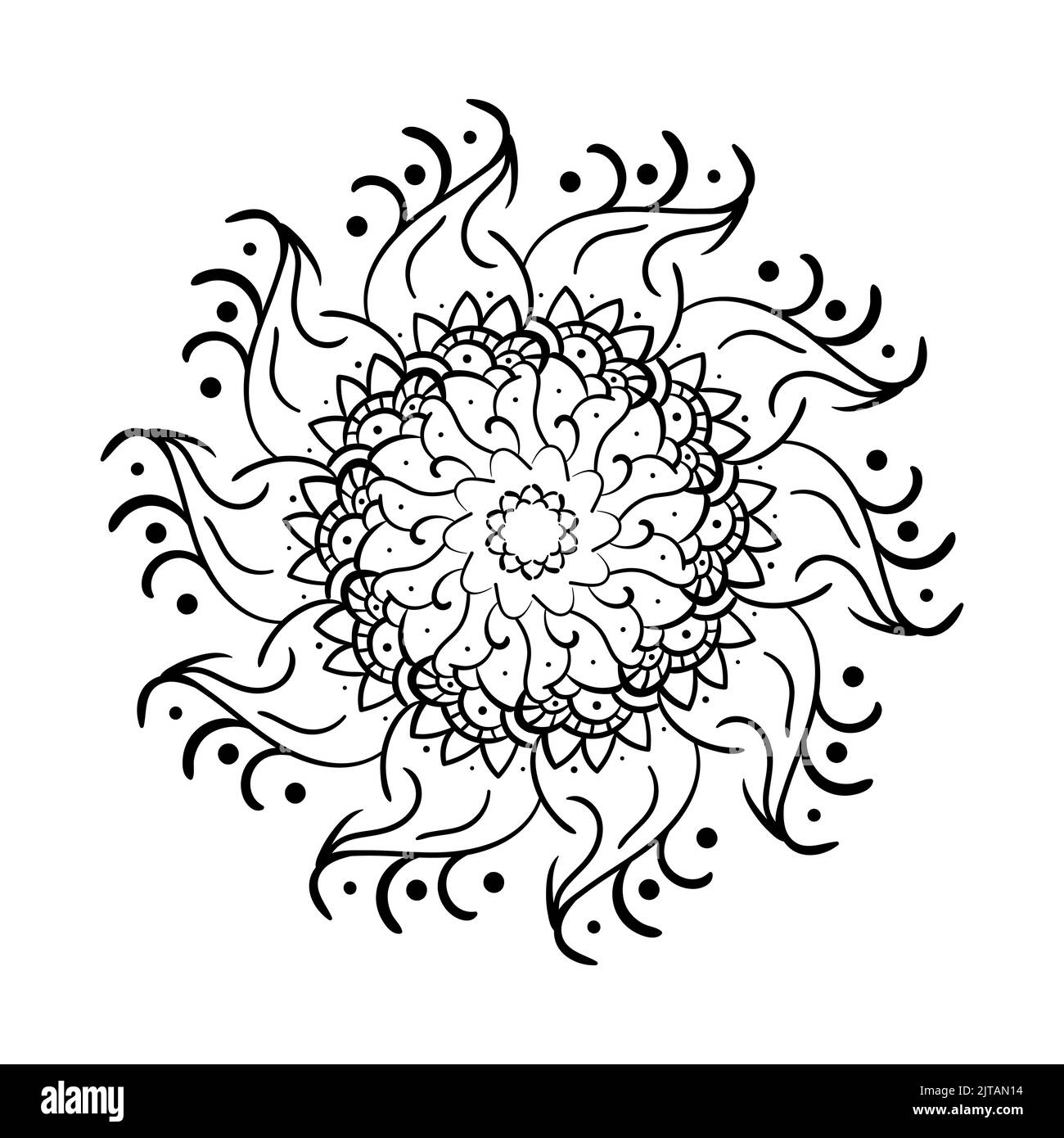 Indian mandala flower pattern for decoration. Mandala line art for