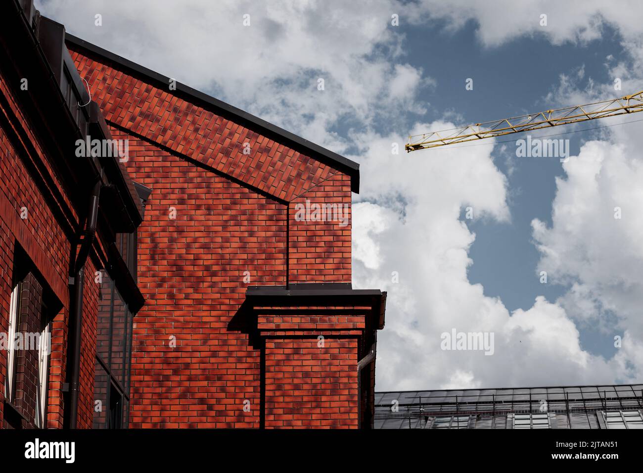 Brick Wall Architecture and Blue Sky. modern house Stock Photo Alamy