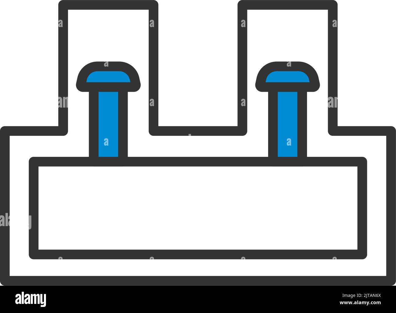 Electrical Connection Terminal Icon. Editable Bold Outline With Color