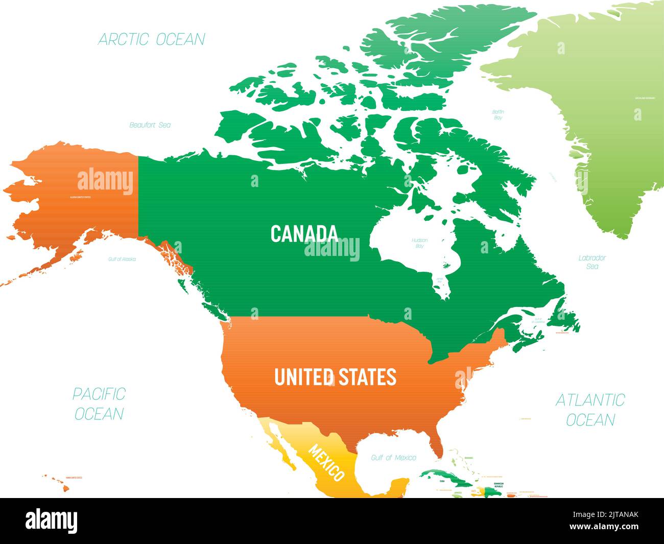 North America detailed political - North America Detailed Political Map With Lables 2JTANAK