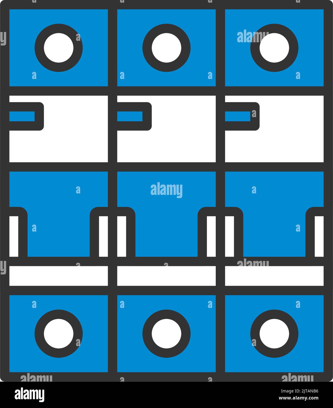 Circuit Breaker Icon. Editable Bold Outline With Color Fill Design. Vector Illustration. Stock Vector