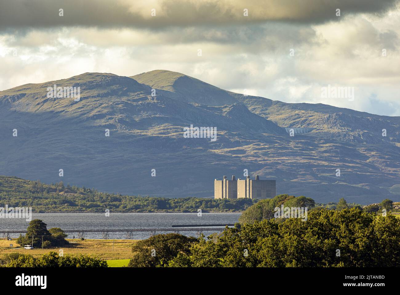 A former 450We output magnox reactor currently undergoing decommissioning. Located in North Wales and near the town of Blaenau ffestiniog and the near Stock Photo