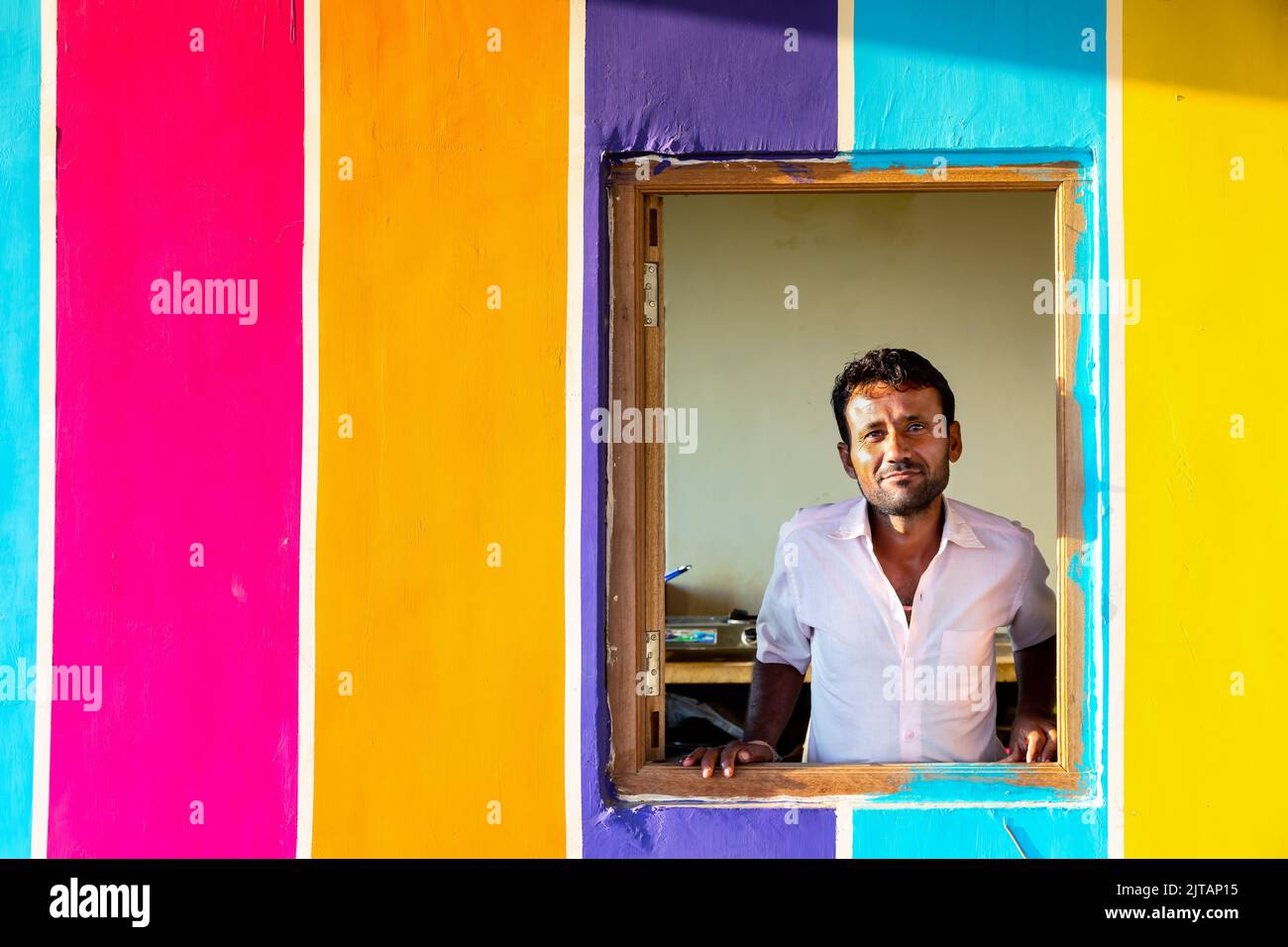 Portrait of a Indian man, Jaisalmer, Rajasthan, India Stock Photo