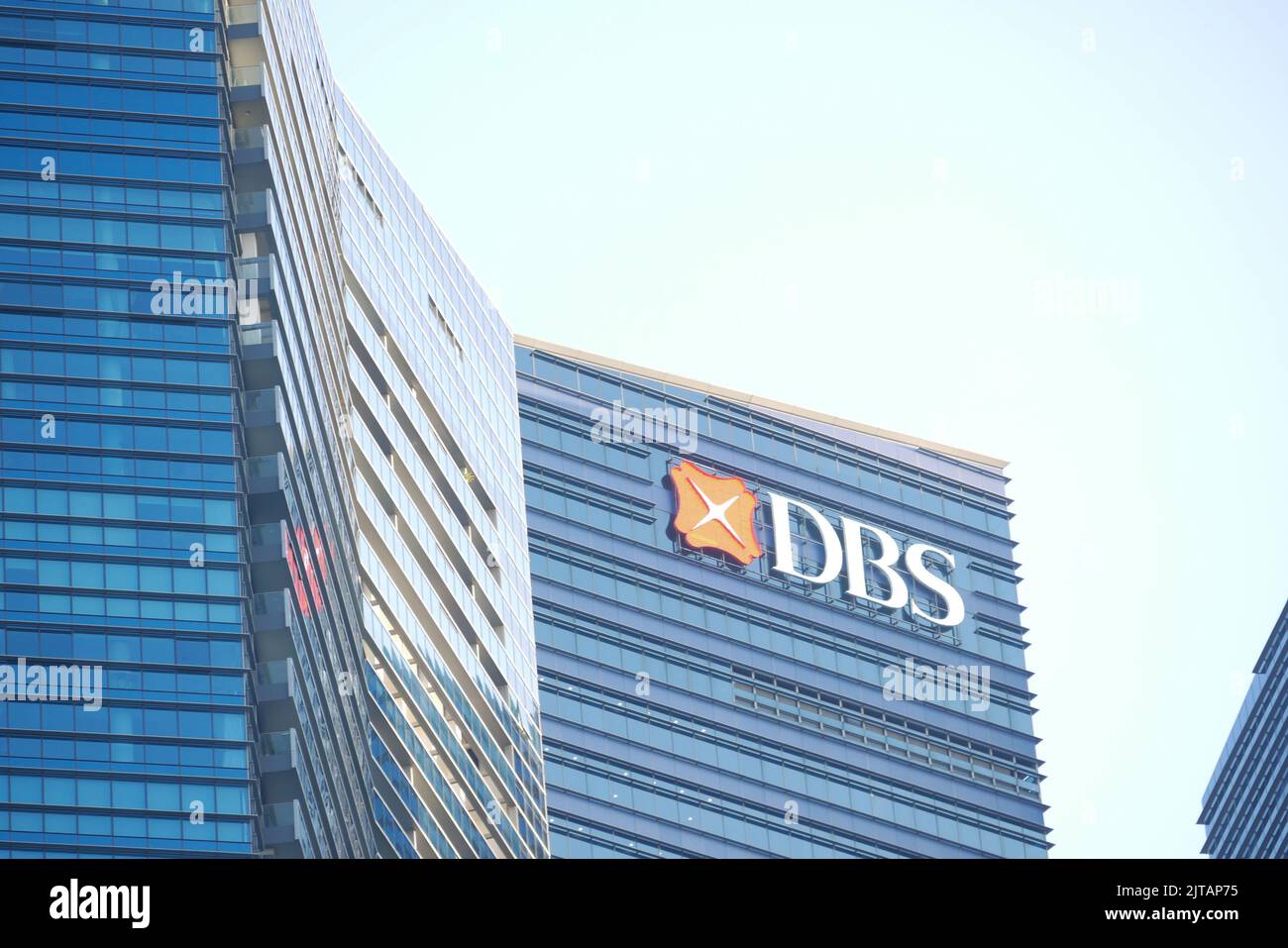 Singapore 1 June 2022 Dbs Bank Logo On Financial Building Stock Photo