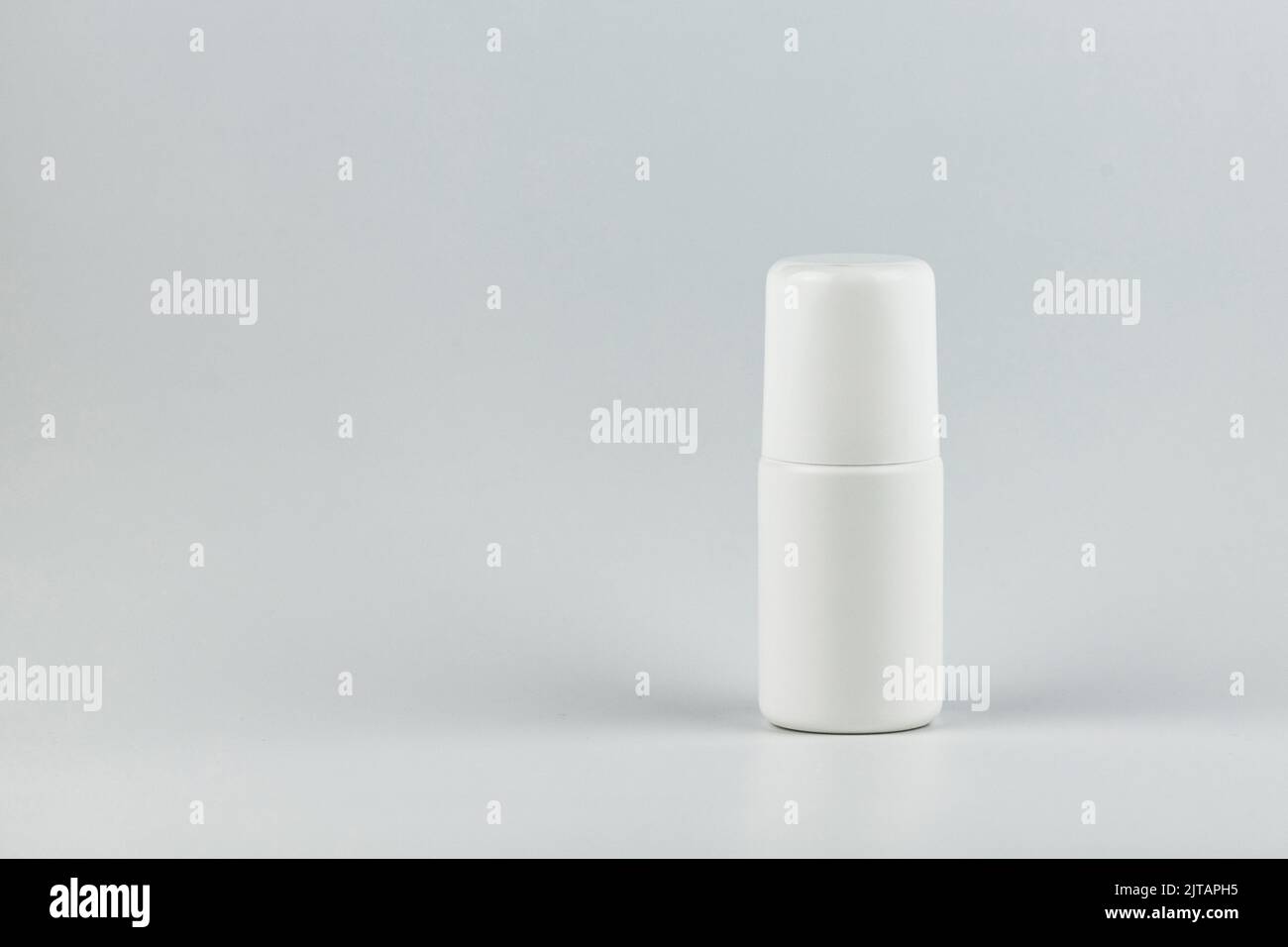 Unbranded white plastic flacon for cosmetics products. Skincare and cosmetology branding identity template for text and design Stock Photo