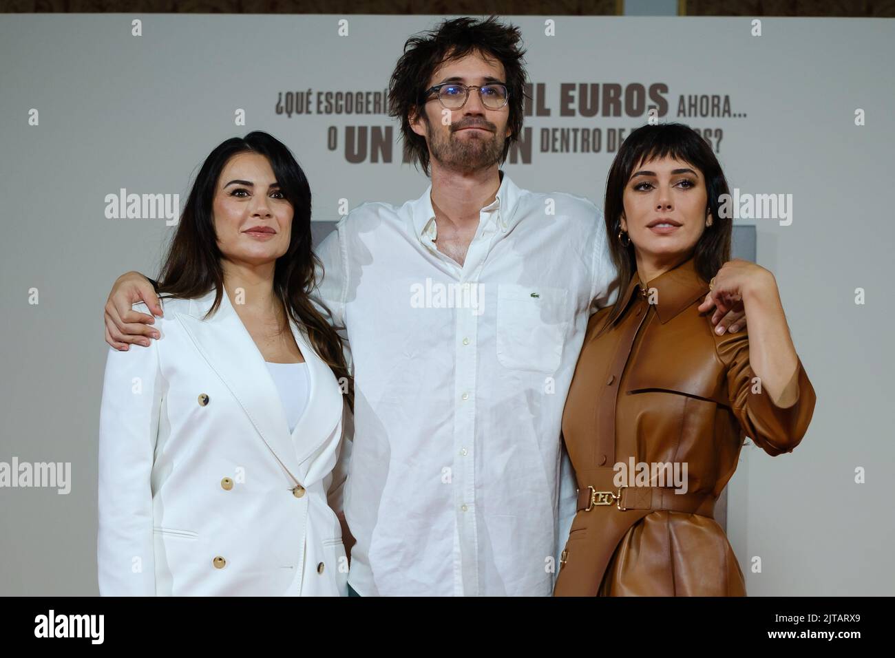 (L-R) Miren Ibarguren, Dani de la Orden and Blanca Suarez attend the