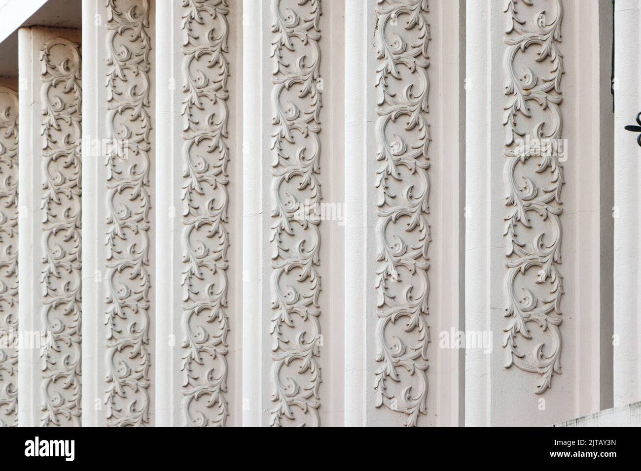 Boots chemist store with art deco relief detailing in Durham, County