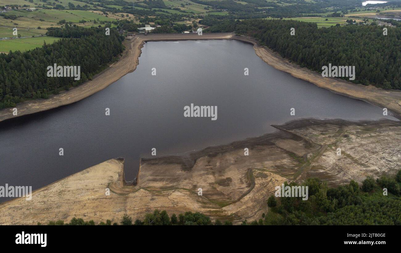 Langsett Reservoir water levels at a low as the warm spell continues ...