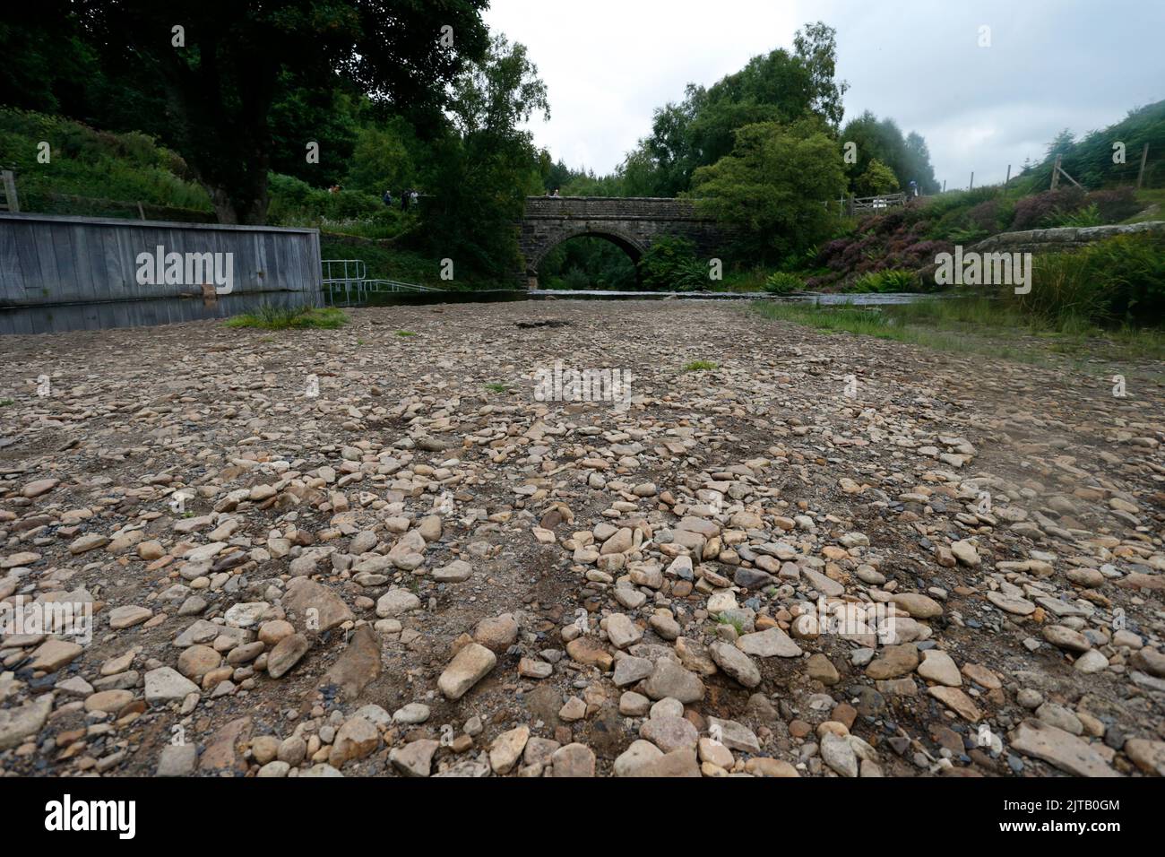 Langsett Reservoir water levels at a low as the warm spell continues ...