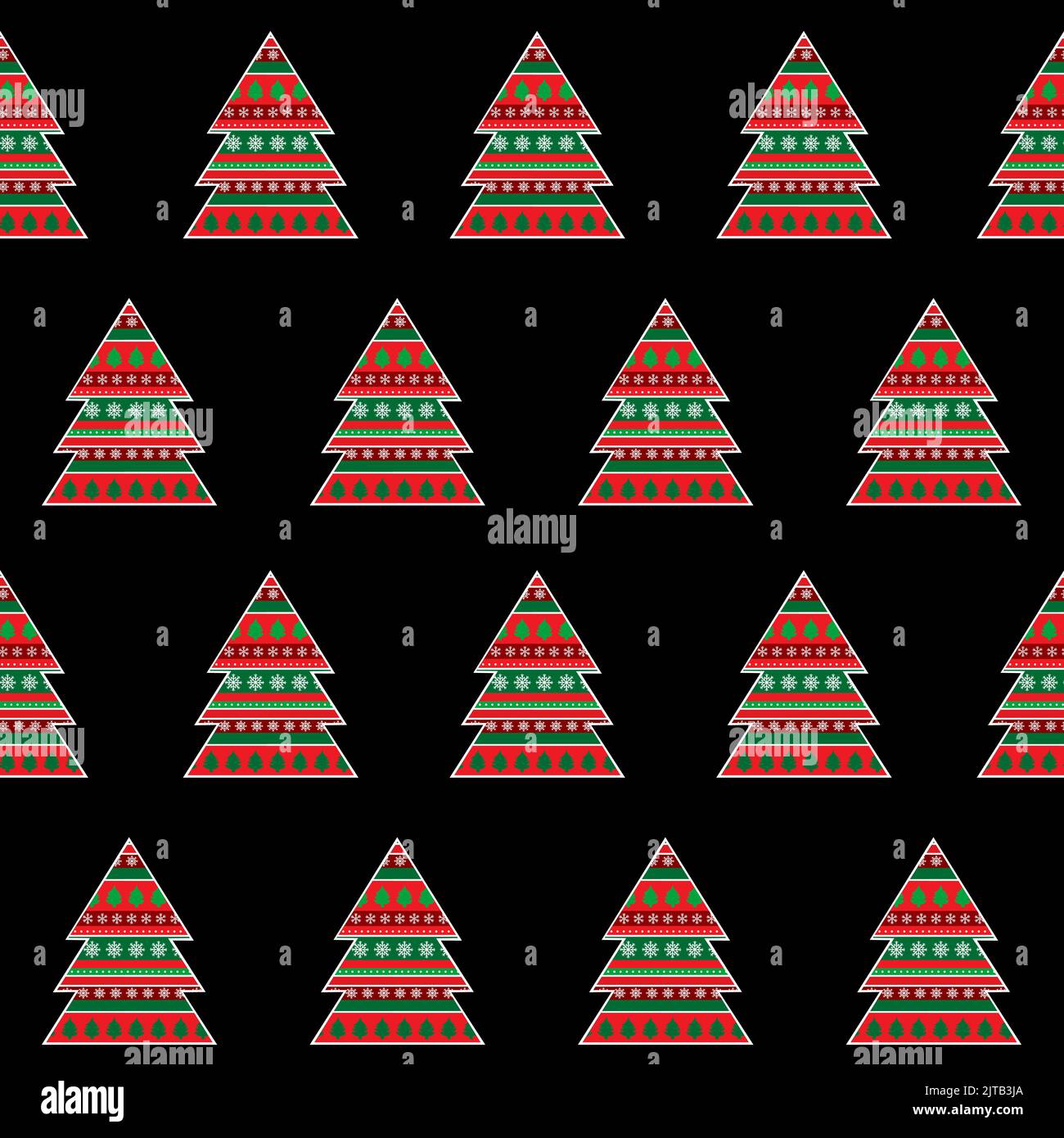 Christmas tree seamless pattern for wrapping paper or fabric Stock Vector