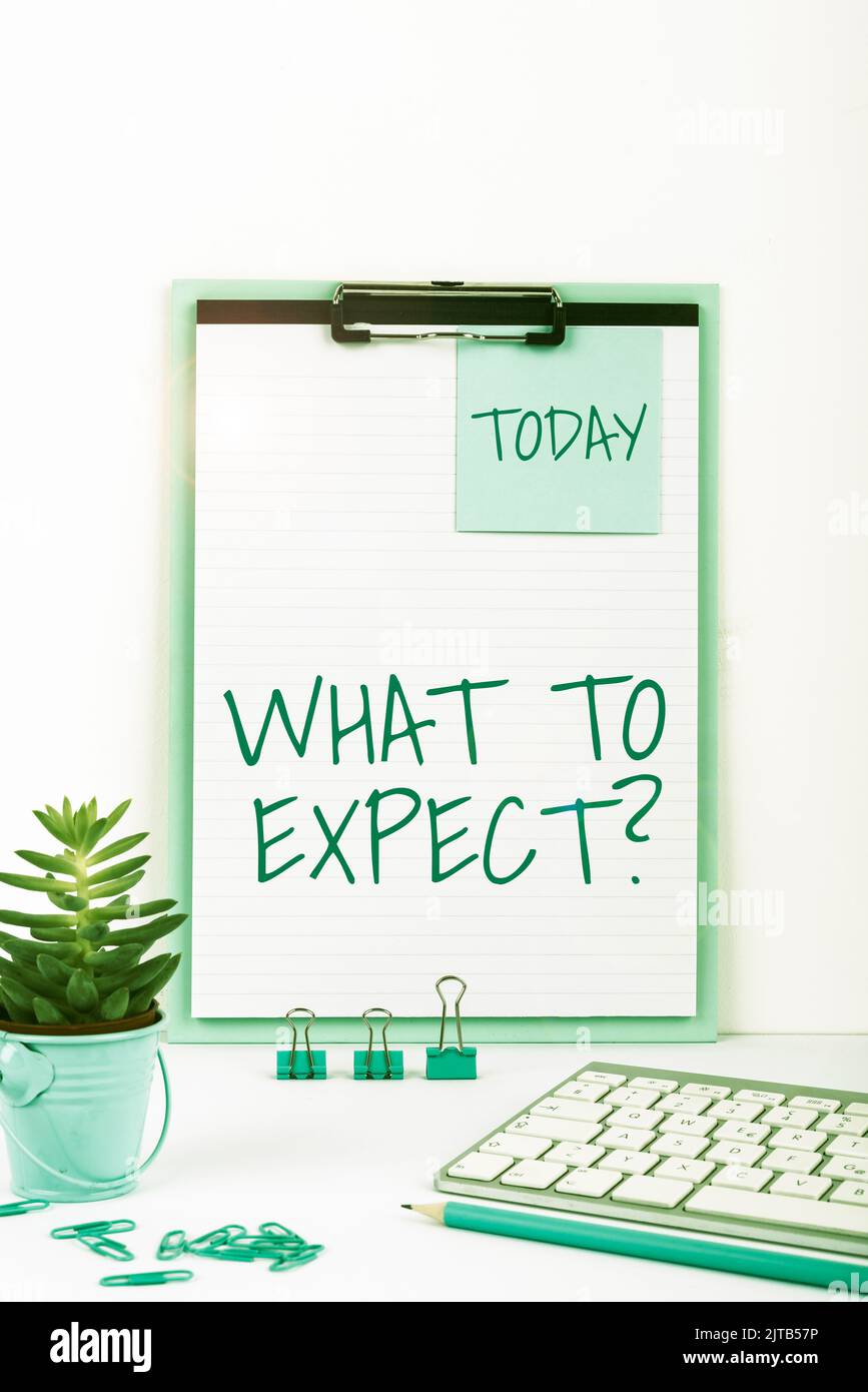 Text showing inspiration what to expect business approach confusion