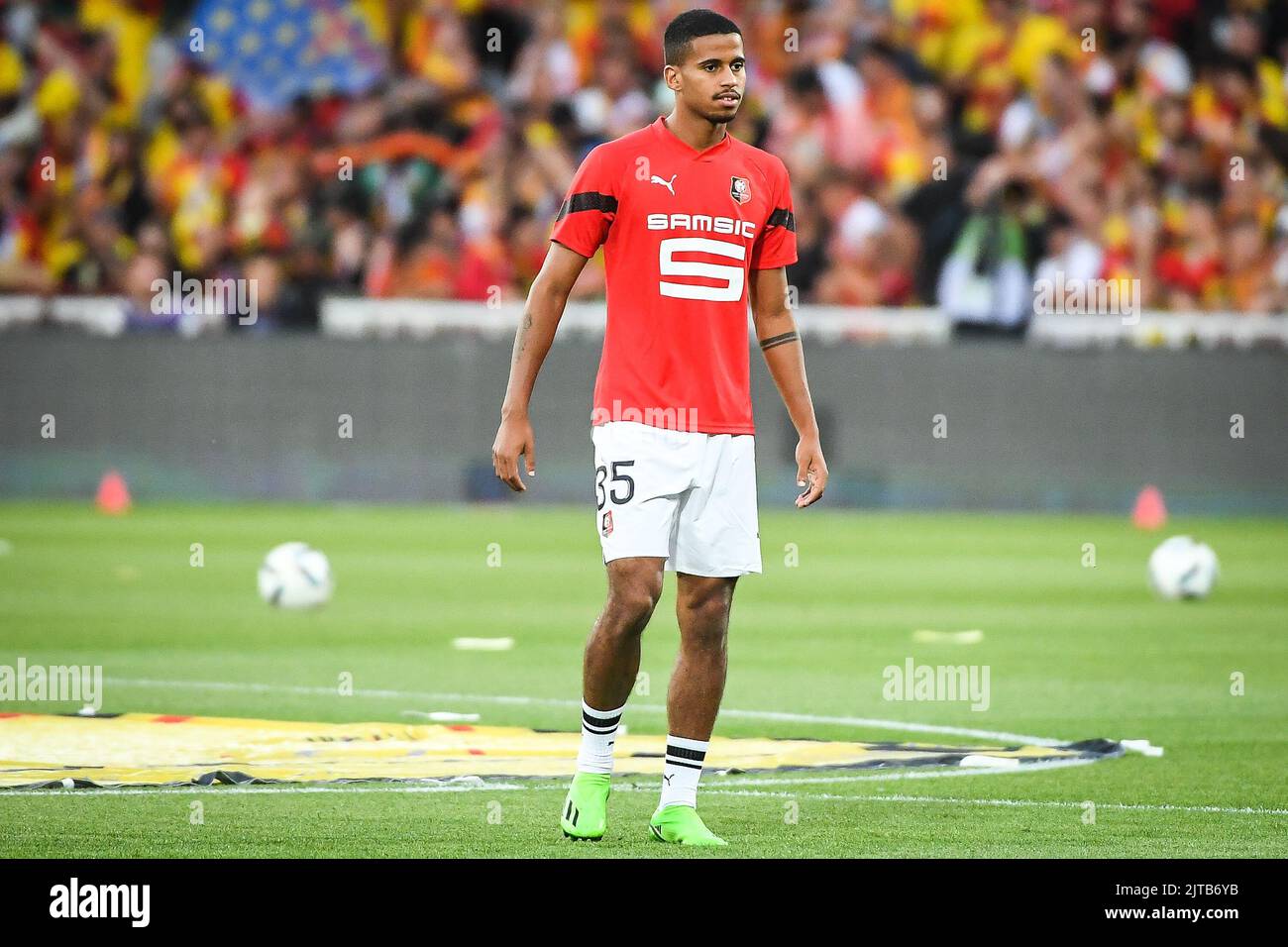 Noah FRANCOISE of Rennes during the French championship Ligue 1 football match between RC Lens and Stade Rennais (Rennes) on August 27, 2022 at Bollaert-Delelis stadium in Lens, France - Photo: Matthieu Mirville/DPPI/LiveMedia Stock Photo