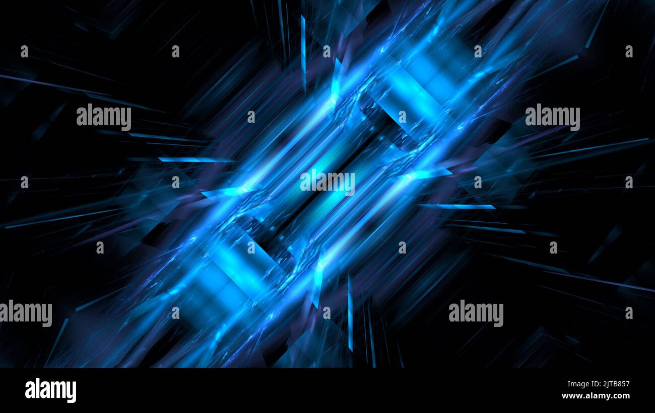Abstract modern glowing lines dark background. Digital Hi tech Abstract ...