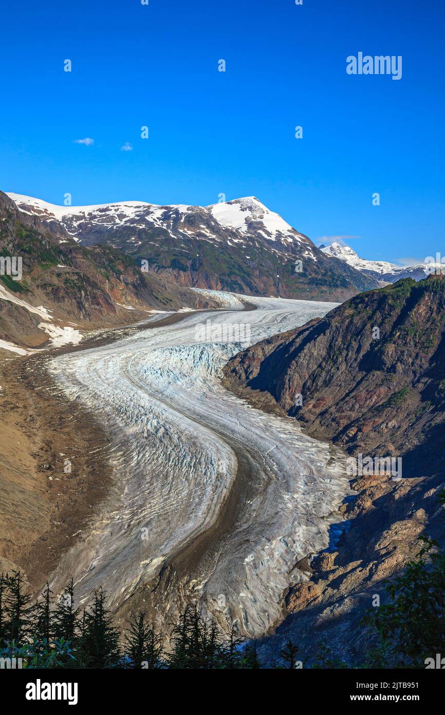 The Salmon Glacier in the coastal mountains of British Columbia Stock Photo