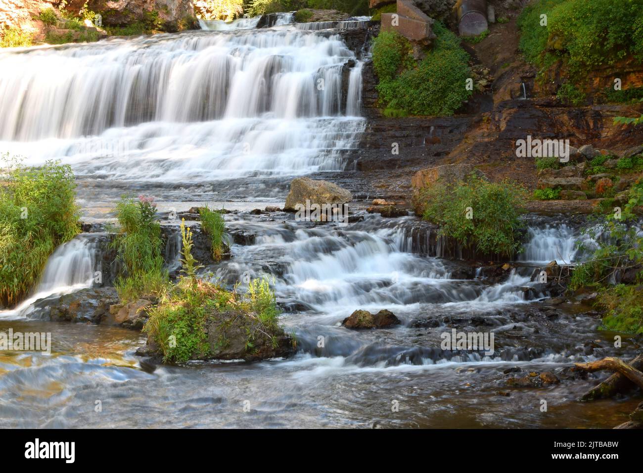 Waterfalls at Willow river State Park in Northwestern WI Stock Photo