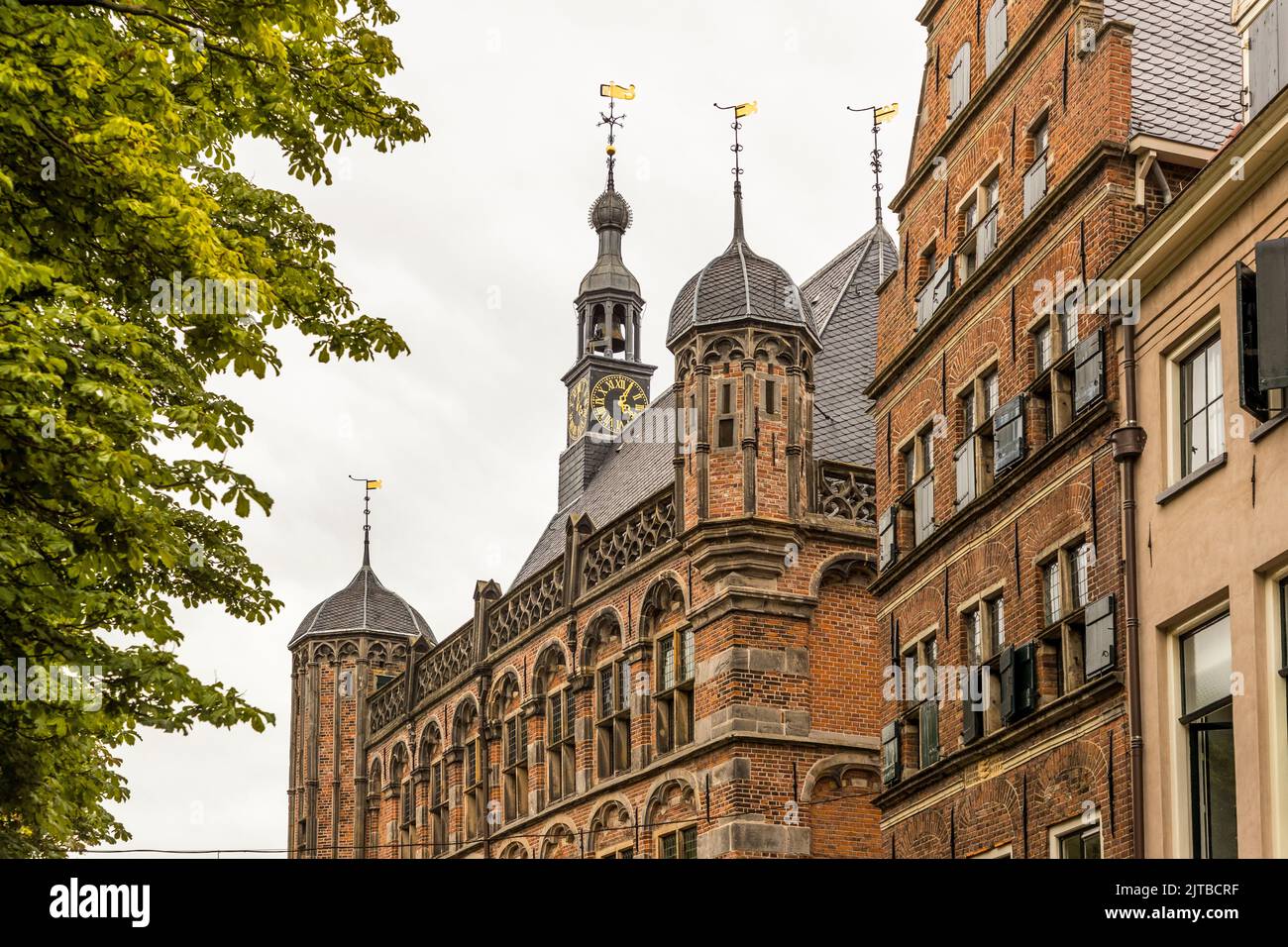 Weather vanes on the scale house of Deventer, Netherlands Stock Photo