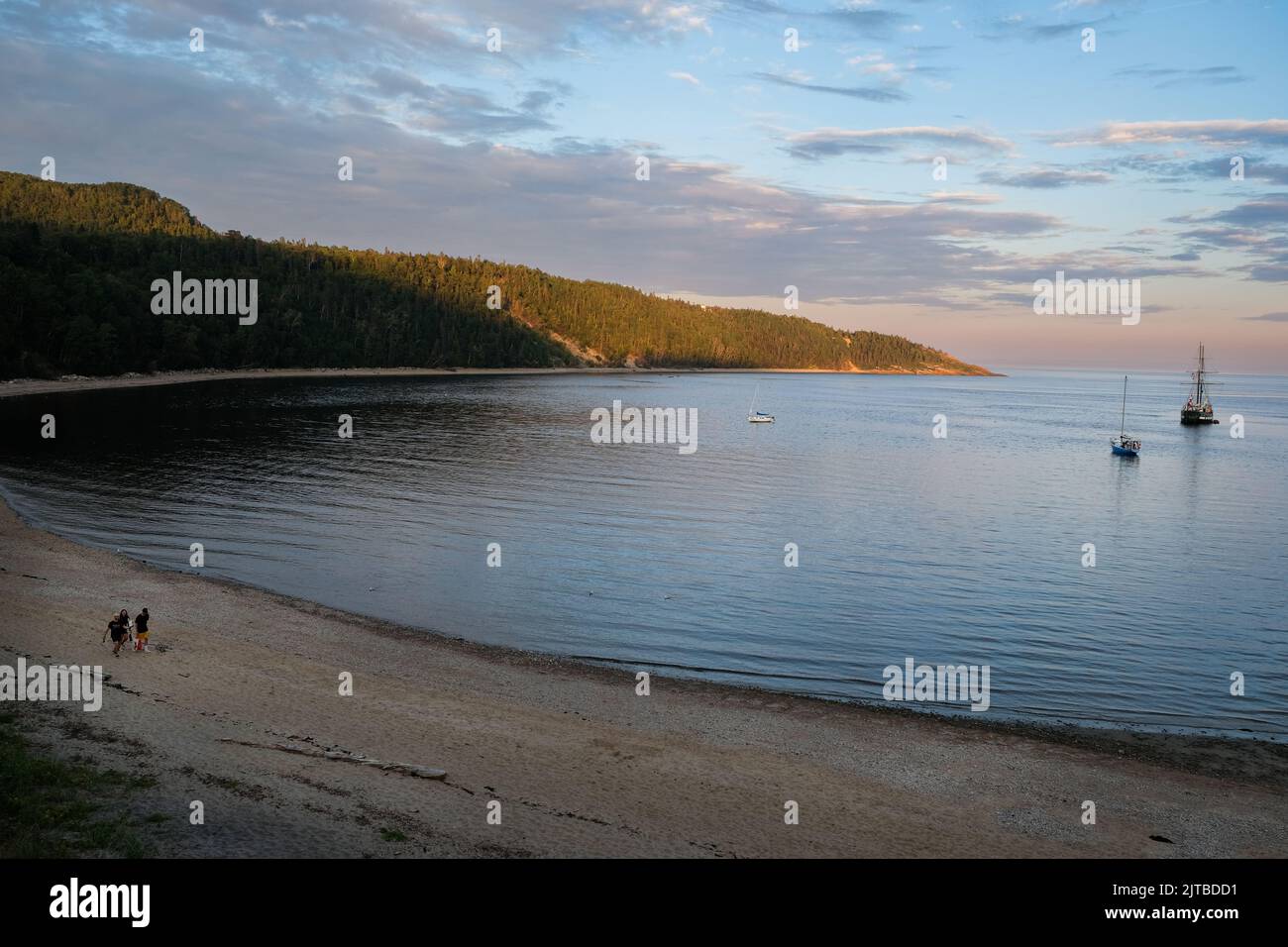 Harbor at Tadoussac, Quebec, Canada, on Quebec's Cote-Nord, north shore of the St. Lawrence river. Stock Photo