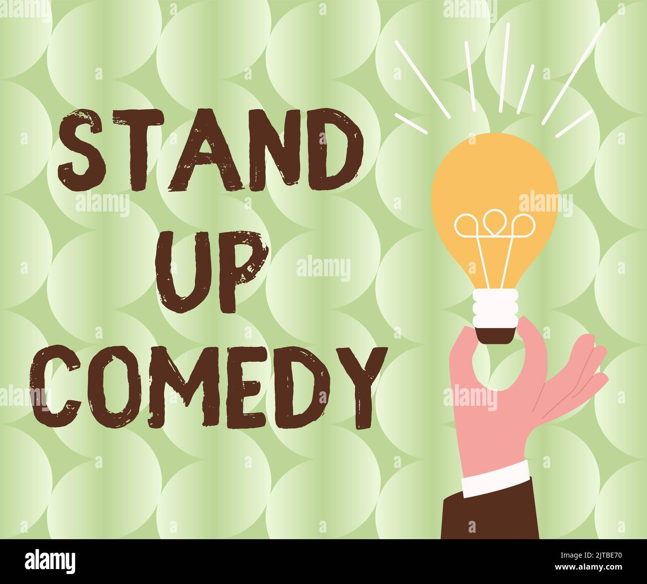 Text caption presenting Stand Up Comedy. Concept meaning Comedian