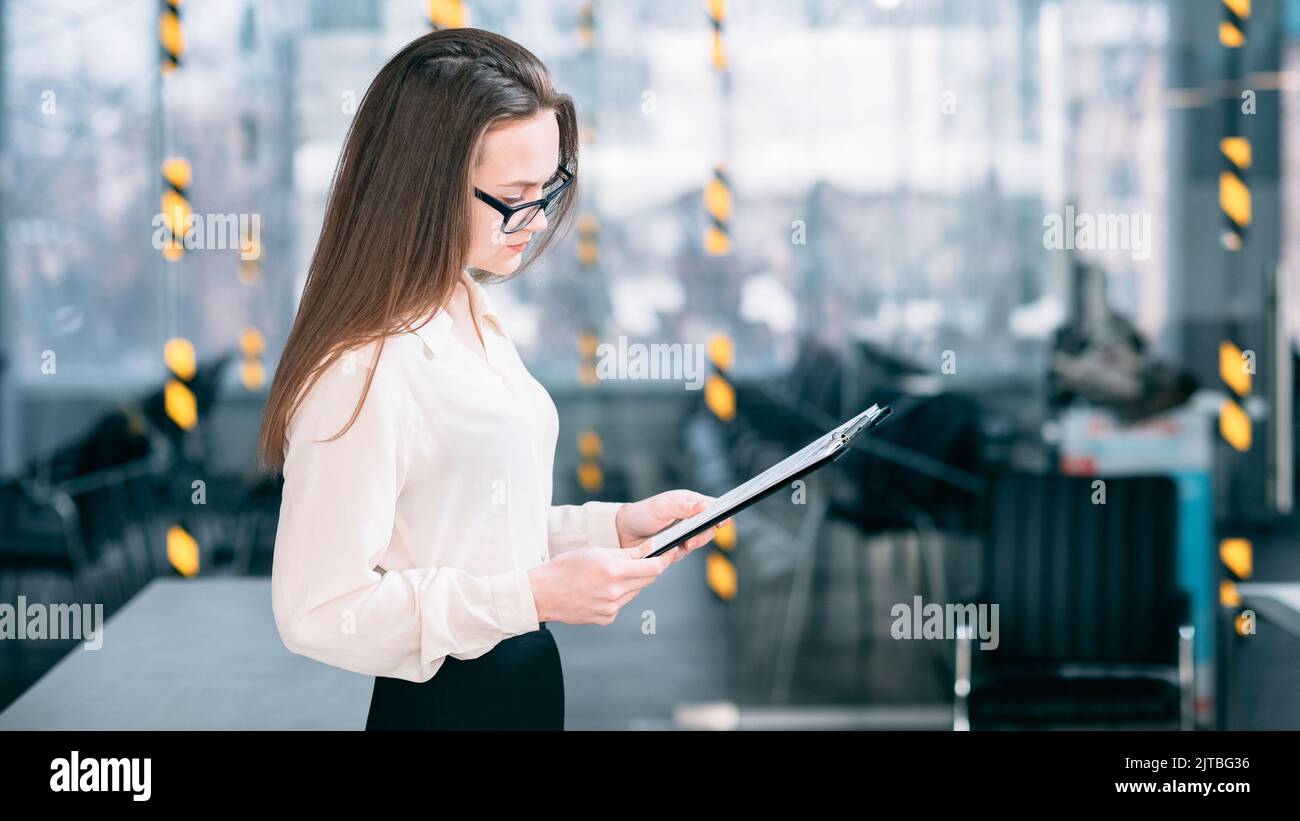 corporate executive workplace business documents Stock Photo