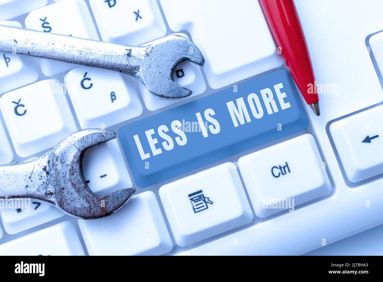 Less Is More Writing Visual Text sign showing Less Is More. Internet Concept Minimalist approach to ...