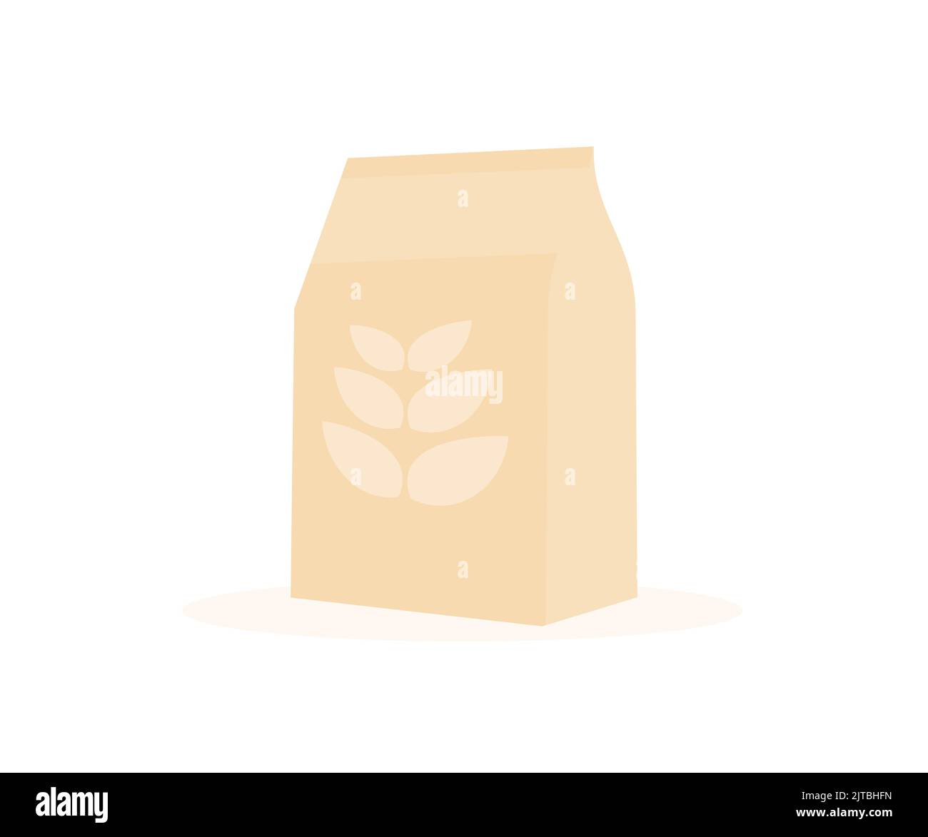 Package of flour icon transparent logo design. Engraved food image, Bakery. Flour paper bag, pouch or package design vector design and illustration. Stock Vector