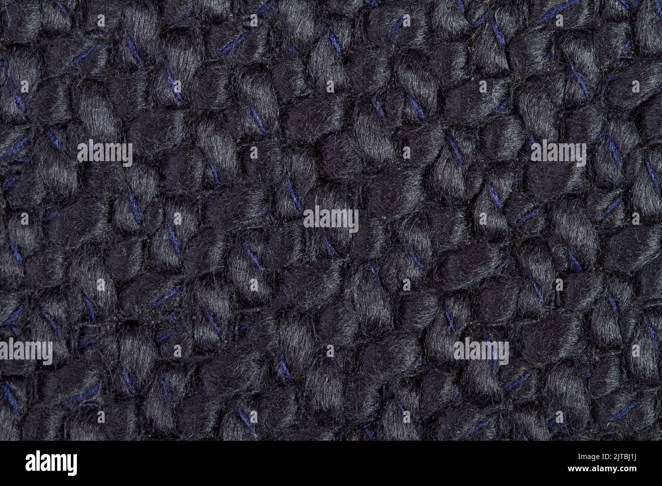 Black Knitted fabric background or texture Stock Photo