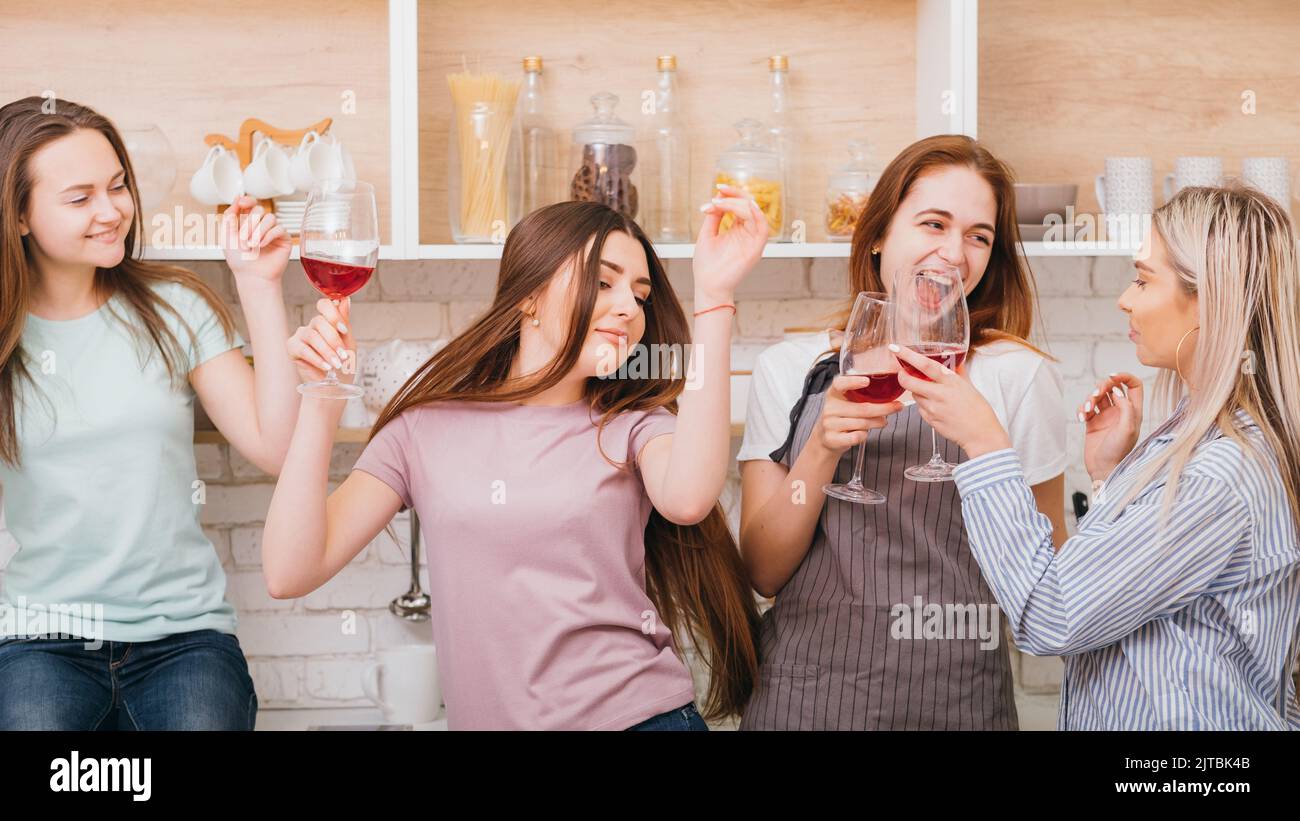 young women casual party fun alcohol abuse Stock Photo
