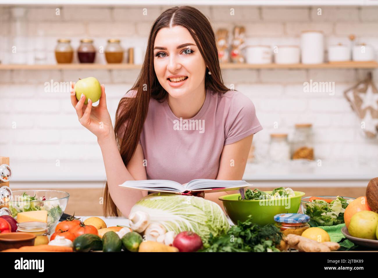 healthy eating organic nutrition vegetarian recipe Stock Photo