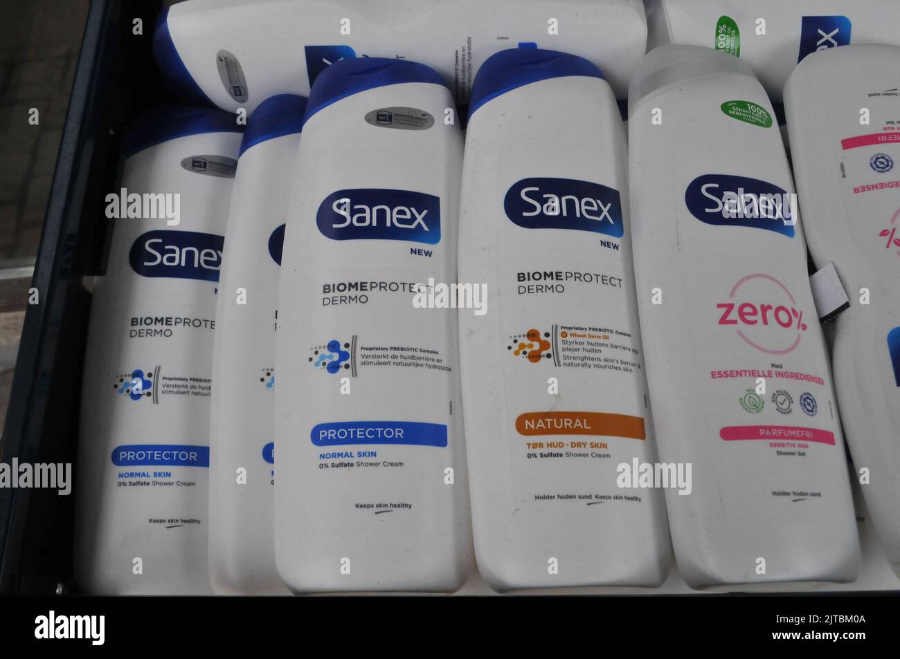 Copenhagen /Denmark/29 August 2022/Sanex biomeprotect dermo for sale in Copenhagen Denmark.    (Photo..Francis Joseph Dean/Dean Pictures. Stock Photo