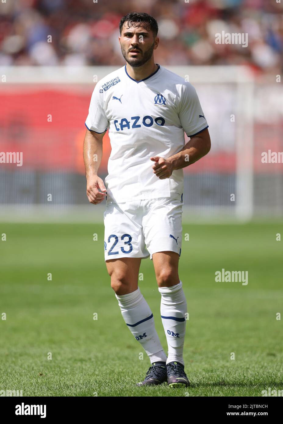Nice, France, 28th August 2022. Sead Kolasinac of Olympique De Marseille during the Uber Eats Ligue 1 match at Allianz Riviera Stadium, Nice. Picture credit should read: Jonathan Moscrop / Sportimage Stock Photo