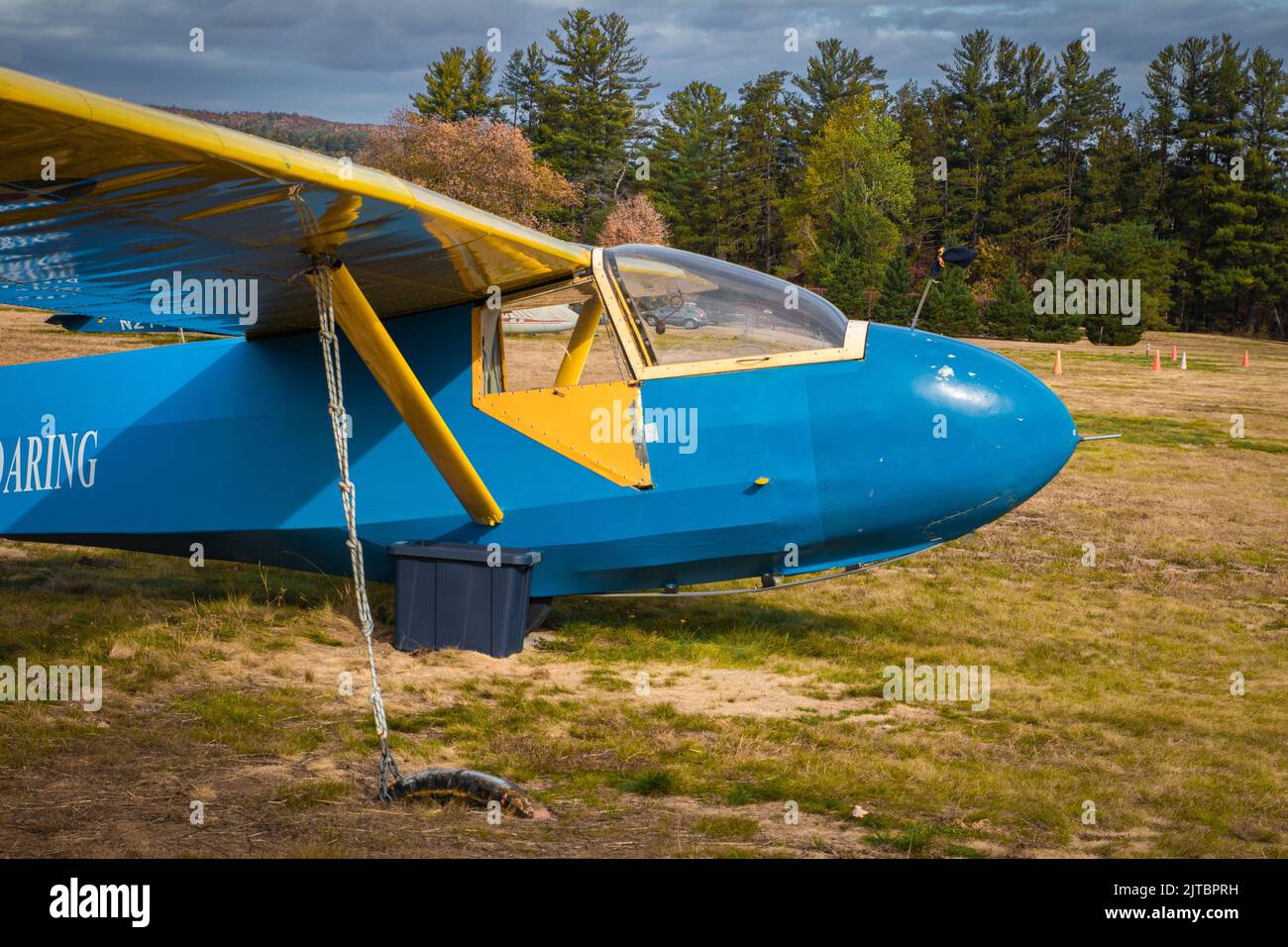 A glider in a field in New Hampshire in the fall Stock Photo Alamy
