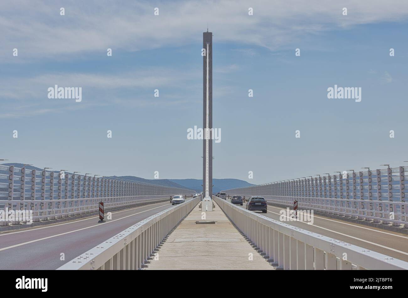Panoramic view towards the Peljesac bridge Stock Photo