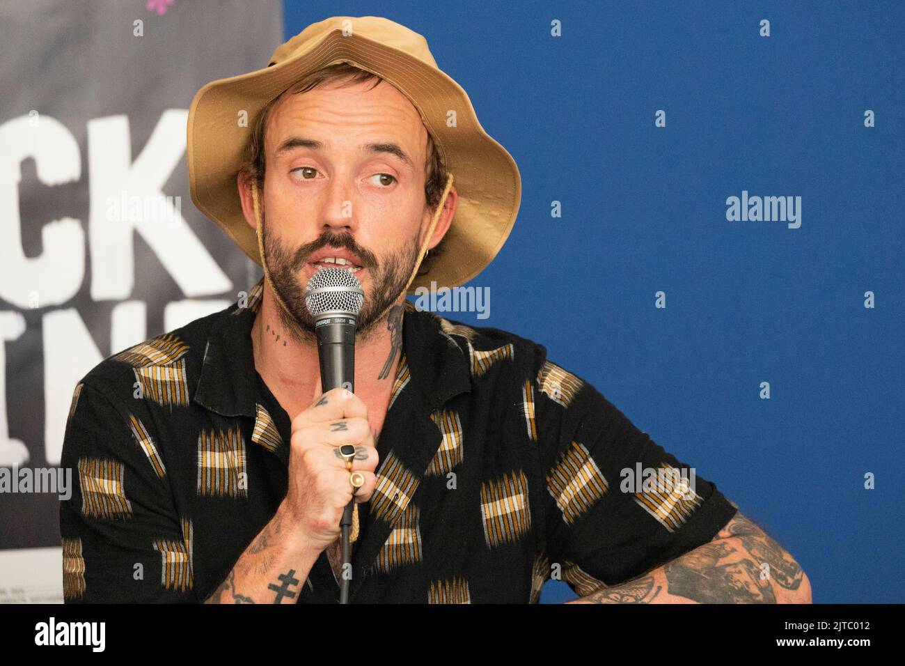 SaintCloud France 25 August 2022 IDLES on a press conference at Rock