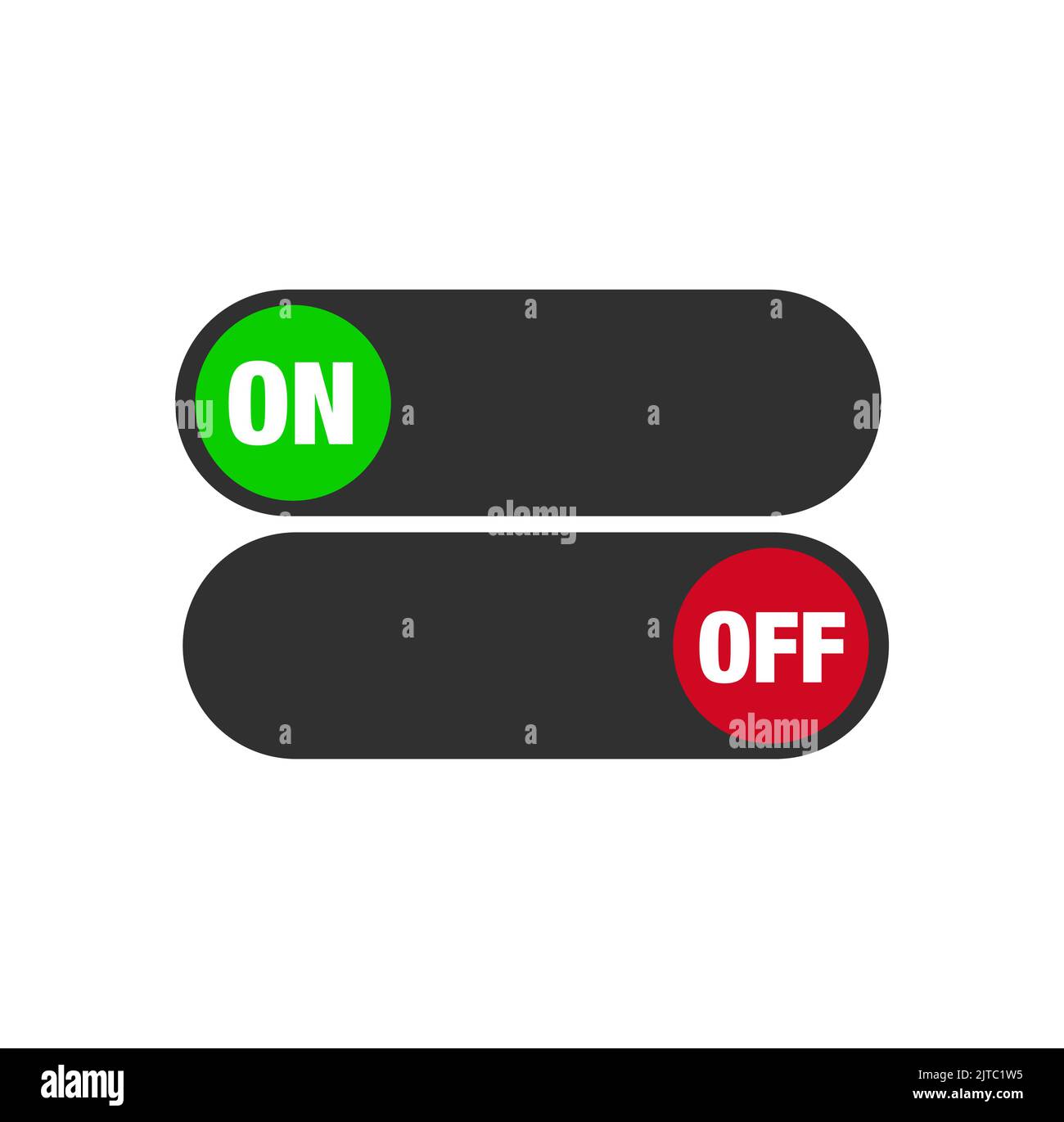 A vector illustration of two ON and OFF switches on a white background ...