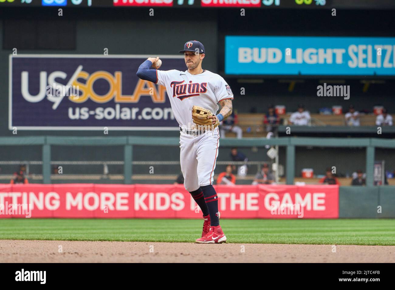 Minneapolis, US, August 28 2022 Minnesota shortstop Carlos Correa (4
